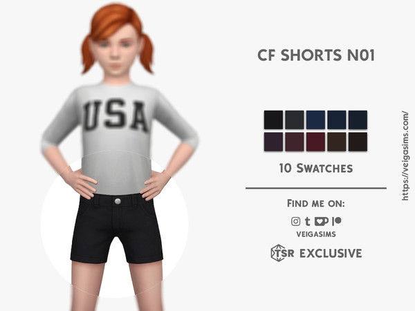 Sims 4 — CF SHORTS - One by David_Mtv2 — 10 swatches;