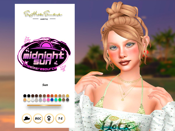 Sims 4 — Sun Hairstyle by sehablasimlish — Hope you like it and enjoy it. Maxis Match