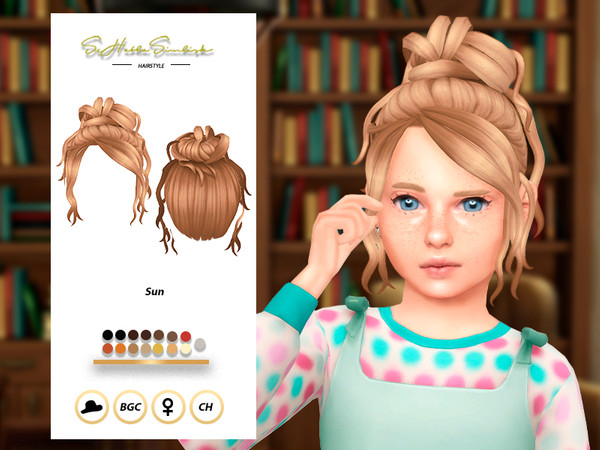 Sims 4 — Sun Hairstyle for Children by sehablasimlish — Hope you like it and enjoy it. Maxis Match