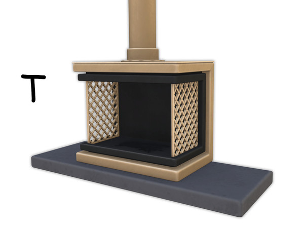 Sims 4 — Comiko Living Modern Farm Fireplace-tall | Living Room by Comiko — Part 1 - Living Modern Farm Set is base game