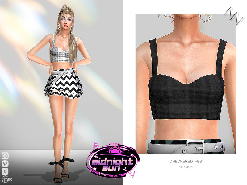 Sims 4 CC CHECKERED VEST by ZNsims