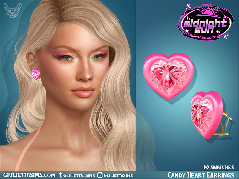 Sims 4 Candy Heart Earrings by feyona