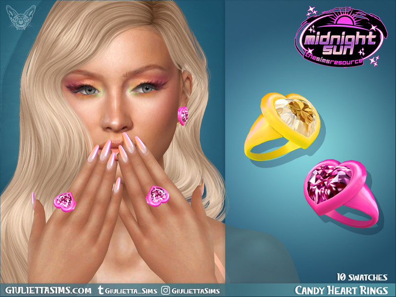 Sims 4 Candy Heart Rings by feyona