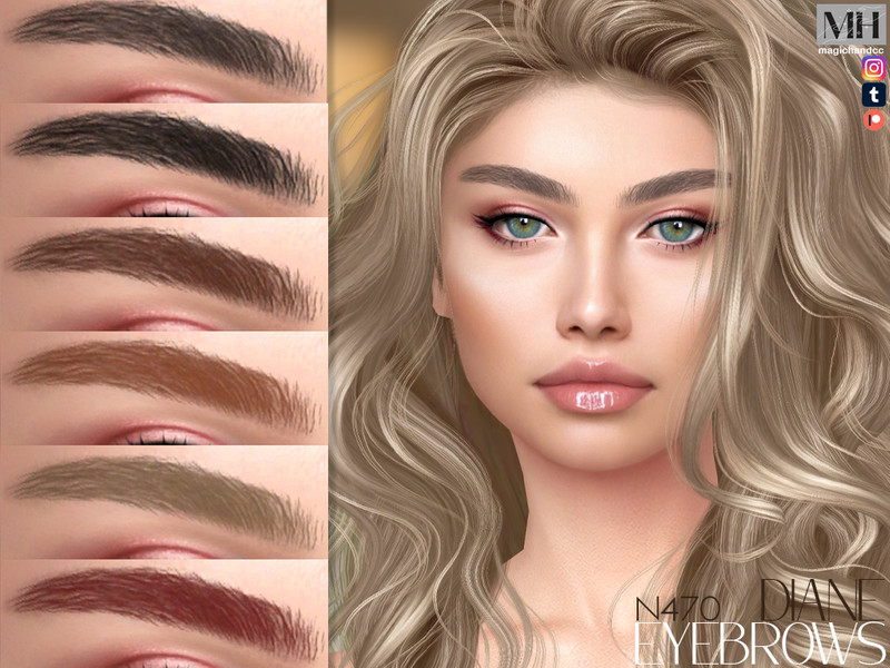 Sims 4 eyebrow CC Diane Eyebrows by MagicHand