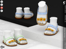 Sims 4 — Shoes KP1F- Toddler by KaTPurpura — Flat sandals with a plaid pattern and yellow flowers