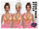 Sims 4 — Midnight Sun Cove y2k Spiky Bun Hairstyle by Leah_Lillith — There is optional recolor (color wheel) which can be