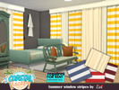 Sims 4 — Window stripes by evi — Summer curtains with stripes for house, summer houses and kids bedrooms.