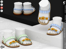 Sims 4 — Shoes KP1F- Infant by KaTPurpura — Flat sandals with a plaid pattern and yellow flowers