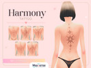 Sims 4 — Harmony Tattoo by Maycerise — Add a touch of elegance to your Sims with the Harmony Tattoo set. This collection