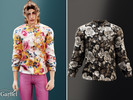 Sims 4 — Adult - Floral button shirt with bold rose print by Garfiel — A stylish adult shirt featuring a full floral