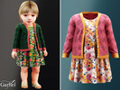 Sims 4 — Infant - Floral dress with textured cardigan and contrast trim by Garfiel — A charming infant set featuring a