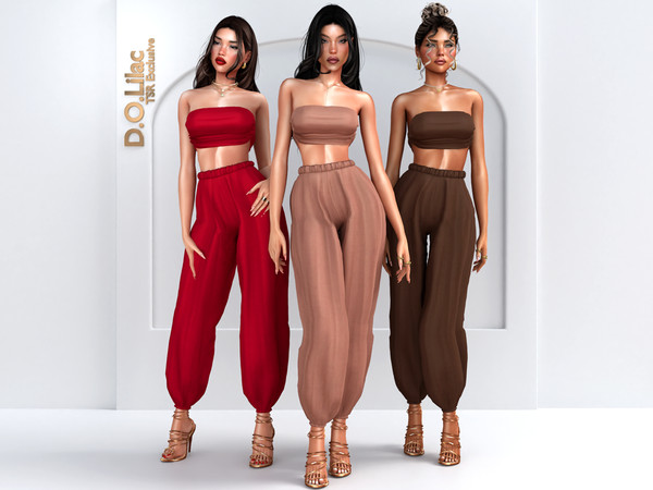 Sims 4 — Modern Goddess Set -Bottom- by DOLilac — Includes: (Top + Bottom)