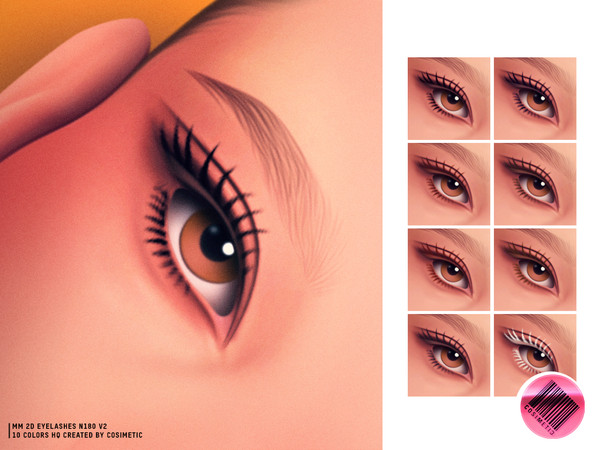 Sims 4 — Doll Flutter Lashes V2 by cosimetic — Eyelashes N180 V2 Doll Flutter Lashes V2 offers a fuller and more defined