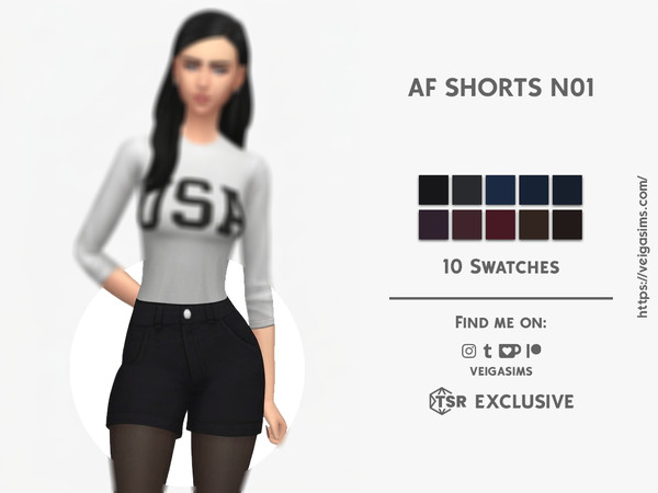 Sims 4 — AF SHORTS - One by David_Mtv2 — New mesh;