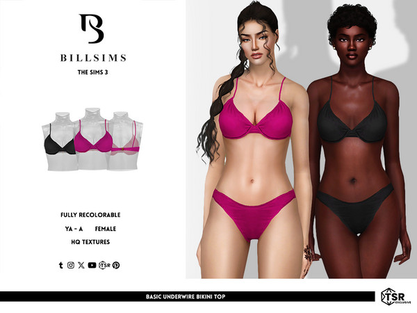 Sims 3 — Basic Underwire Bikini Top by Bill_Sims — This bikini top features an underwire design and sleek thin straps! -