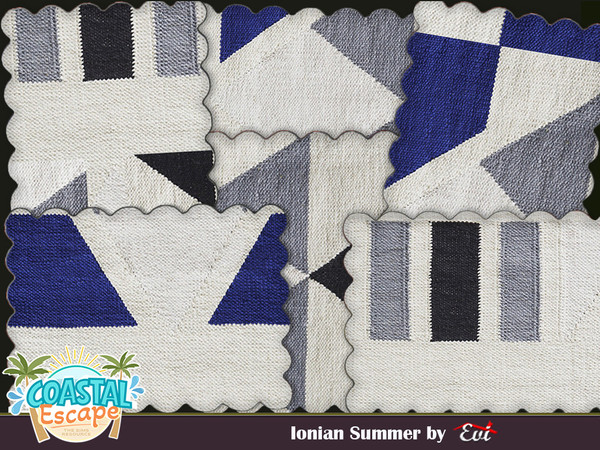 Sims 4 — Ionian summer by evi — Summer rugs for both indoors and outdoors with sea colours