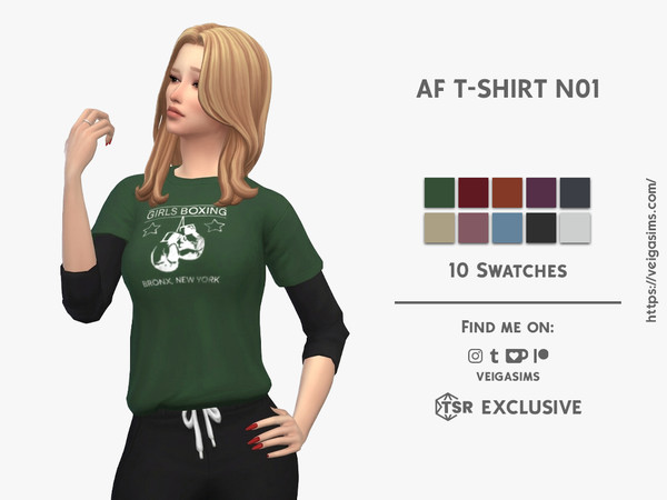Sims 4 — AF T-SHIRT - One by David_Mtv2 — New mesh;