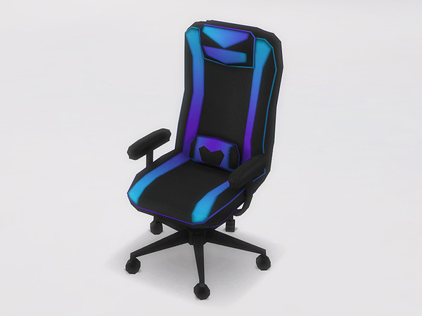 Sims 4 — Mirai Computer Chair by SaeraMaples — Modern gaming style office featuring a glowing, scrolling RBG effect.