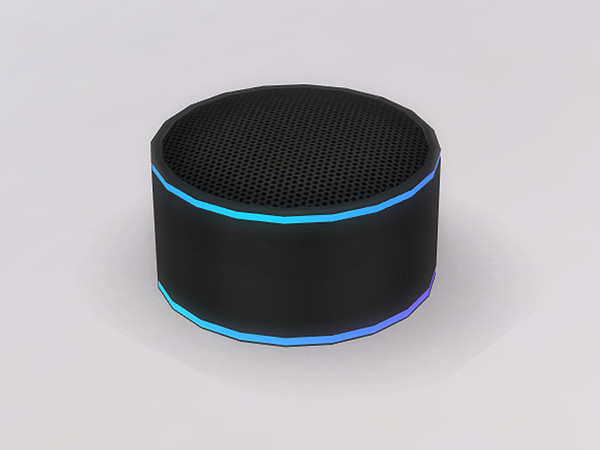 Sims 4 — Mirai Speaker by SaeraMaples — Modern gaming style office featuring a glowing, scrolling RBG effect.