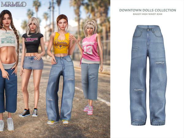 Sims 4 — MERMALADE Baggy High Waist Jean by Mermalade — Baggy High Waist Jean