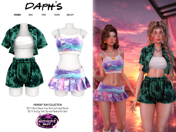 Sims 4 — DAPHS - MIDNIGHT SUN - Short Sleeve Crop Shirt C1799 - TSR by Daph's — MIDNIGHT SUN