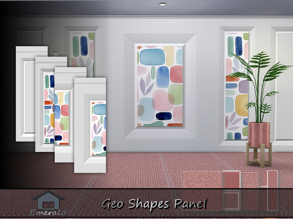 Sims 4 — Geo Shapes Panel by Emerald — Geo shapes panel to add style and unique character to your living space.