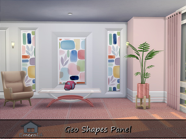 Sims 4 — Geo Shapes Panel S1 by Emerald — Geo shapes panel to add style and unique character to your living space.