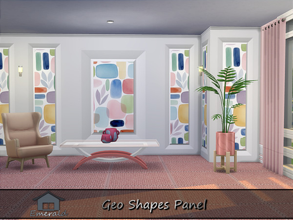 Sims 4 — Geo Shapes Panel S2 by Emerald — Geo shapes panel to add style and unique character to your living space.