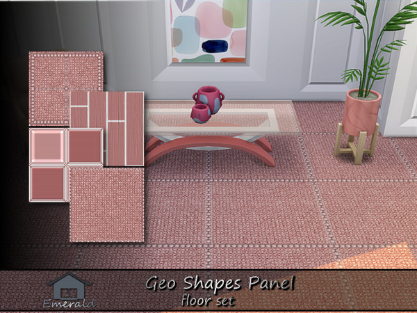 Sims 4 — Geo Shapes Panel floor set by Emerald — Geo shapes panel to add style and unique character to your living