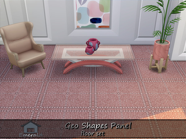 Sims 4 — Geo Shapes Panel floor1 by Emerald — Geo shapes panel to add style and unique character to your living