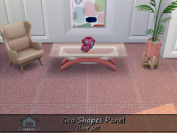 Sims 4 — Geo Shapes Panel floor2 by Emerald — Geo shapes panel to add style and unique character to your living
