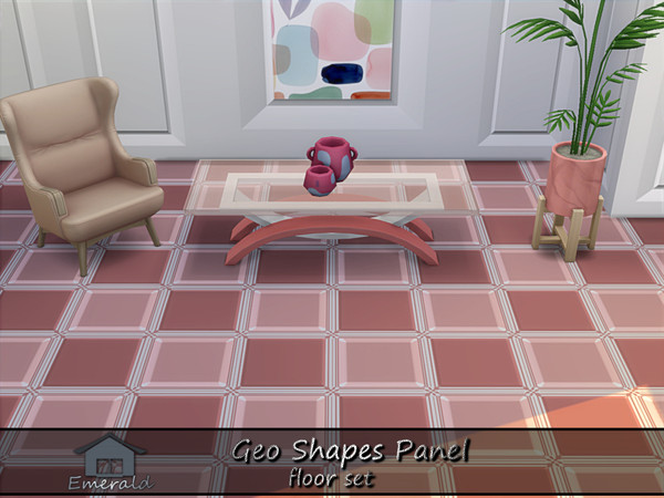 Sims 4 — Geo Shapes Panel floor4 by Emerald — Geo shapes panel to add style and unique character to your living