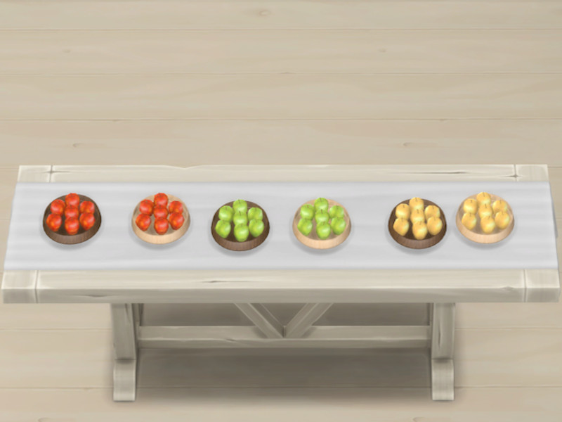Sims 4 Family Gathering Dining Room Apples Table Centerpiece by yuxmara2710
