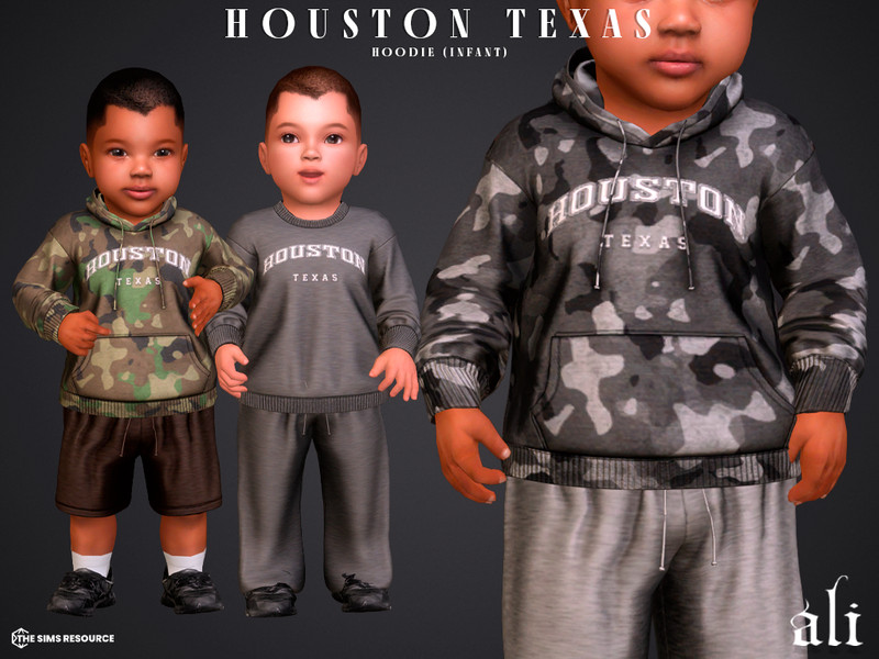 Sims 4 skater baggy and street casual fashion CC HOUSTON TEXAS hoodie - infant by ali1