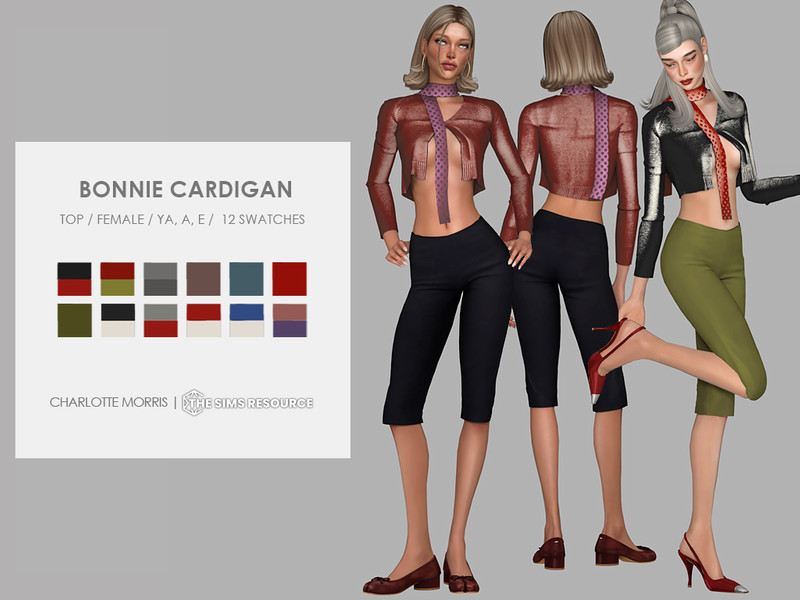 Sims 4 fall clothing CC Bonnie Cardigan by Charlotte_Morris