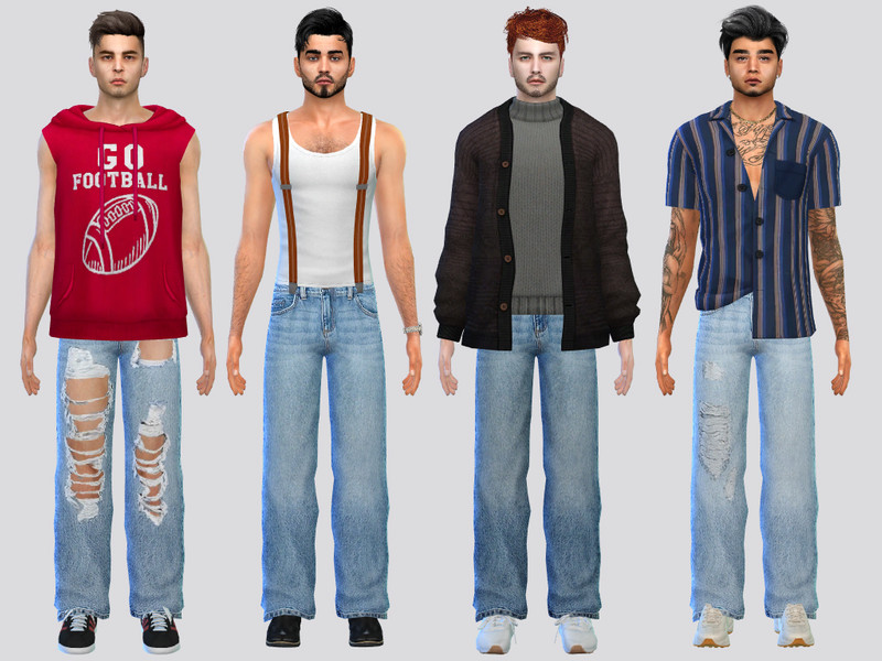Sims 4 male pants CC Oliver Denim Pants by McLayneSims