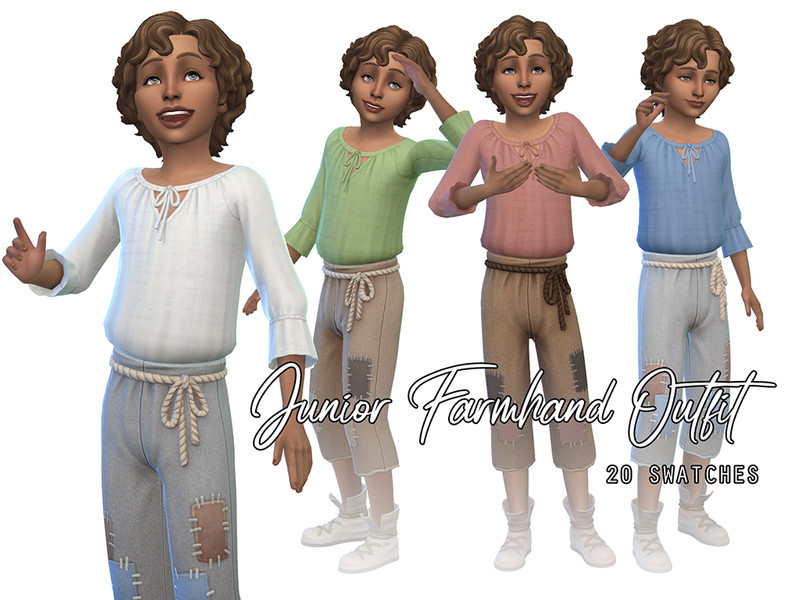 Sims 4 boys clothing CC Junior Farmhand Outfit by Naunakht