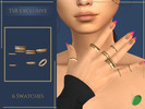 Sims 4 — Multi Gold Bands right Hand by Pitted0live — Multiple gold band rings for all fingers on the right hand Custom