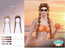 Sims 4 — S-CLUB BUBBLE BRAID  HAIR Coastal Escape by S-Club — Double braid hairstyle hope you like, thank you.