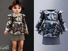 Sims 4 — Toddler - Rose print dress with bow and knit skirt by Garfiel — A charming toddler dress featuring a bold rose