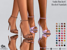 Sims 4 — Satin Ruched Heeled Sandals by LVNDRCC — Light matte and soft satin sandals on a sleek heel, with decorative,