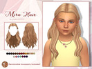 Sims 4 — Mira Hair - Child version by Lewbertsn00tles — A long, wavy hairstyle with the sides clipped back. Maxis Match