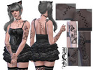 Sims 4 — Cat Butterfly And Kitty Snail Left Upper Arm Tattoo by MaruChanBe2 — Cat themed tattoos for your cuties.