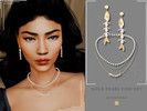 Sims 4 — Patreon - Gold Pearl Fish Set by Glitterberryfly — A gold pearl fish dangle earring and layered necklace