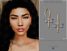 Sims 4 — Blue Dragonfly Hoops by Glitterberryfly — A blue dragonfly pendant hoop earring set in gold