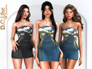 Sims 4 — Denim Bloom Set by DOLilac — Includes: (Top + Bottom)