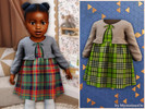 Sims 4 — Infant - Cozy plaid dress by MysteriousOo — This sweet infant dress features a soft knit-look bodice paired with