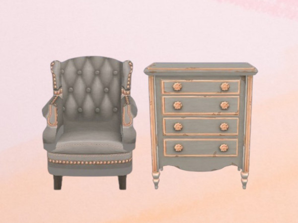 Sims 4 — WV Peach Dino Nursery Crib by WriterVengeance — Recolored base game objects. The T-Rex and peach are my hand