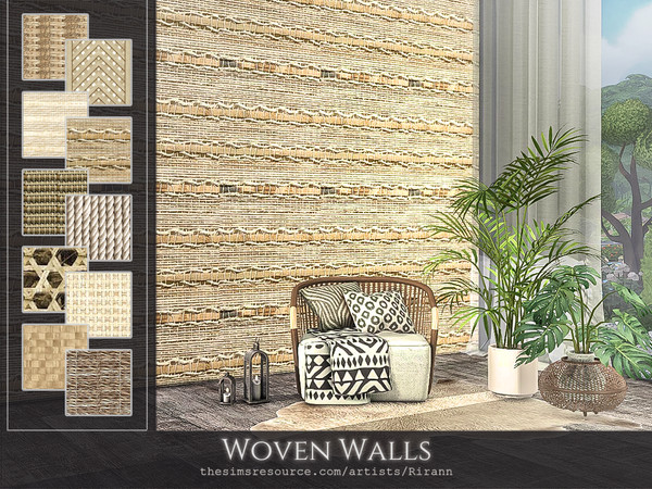 Sims 4 — Woven Walls by Rirann — Woven Walls
