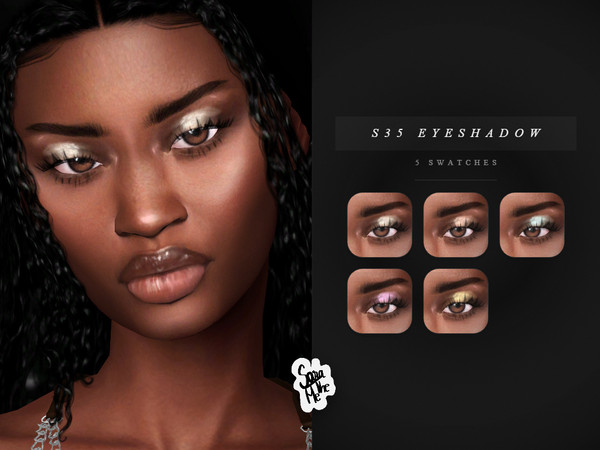 Sims 4 — Shiny Glitter Crease Eyeshadow by saratheme — -5 swatches